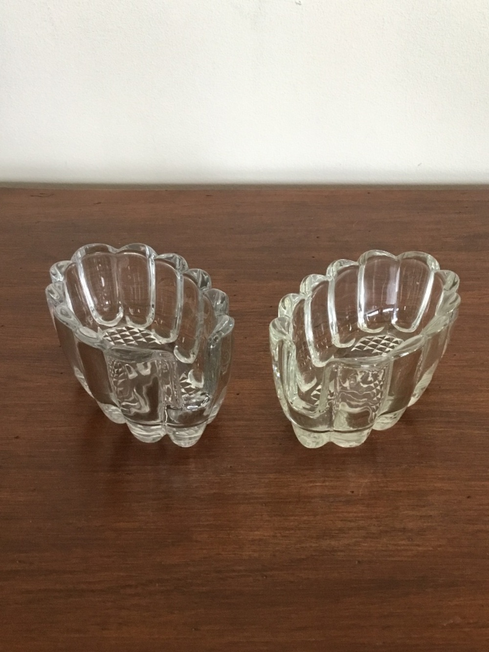 Vintage Princess House Crystal Set of 2 Spoon Holders